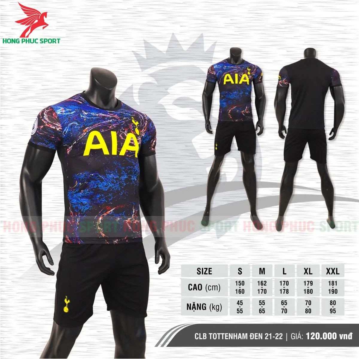 Bộ quần áo đấu Tottenham 2021 2022 sân khách - Thun lạnh cao cấp
