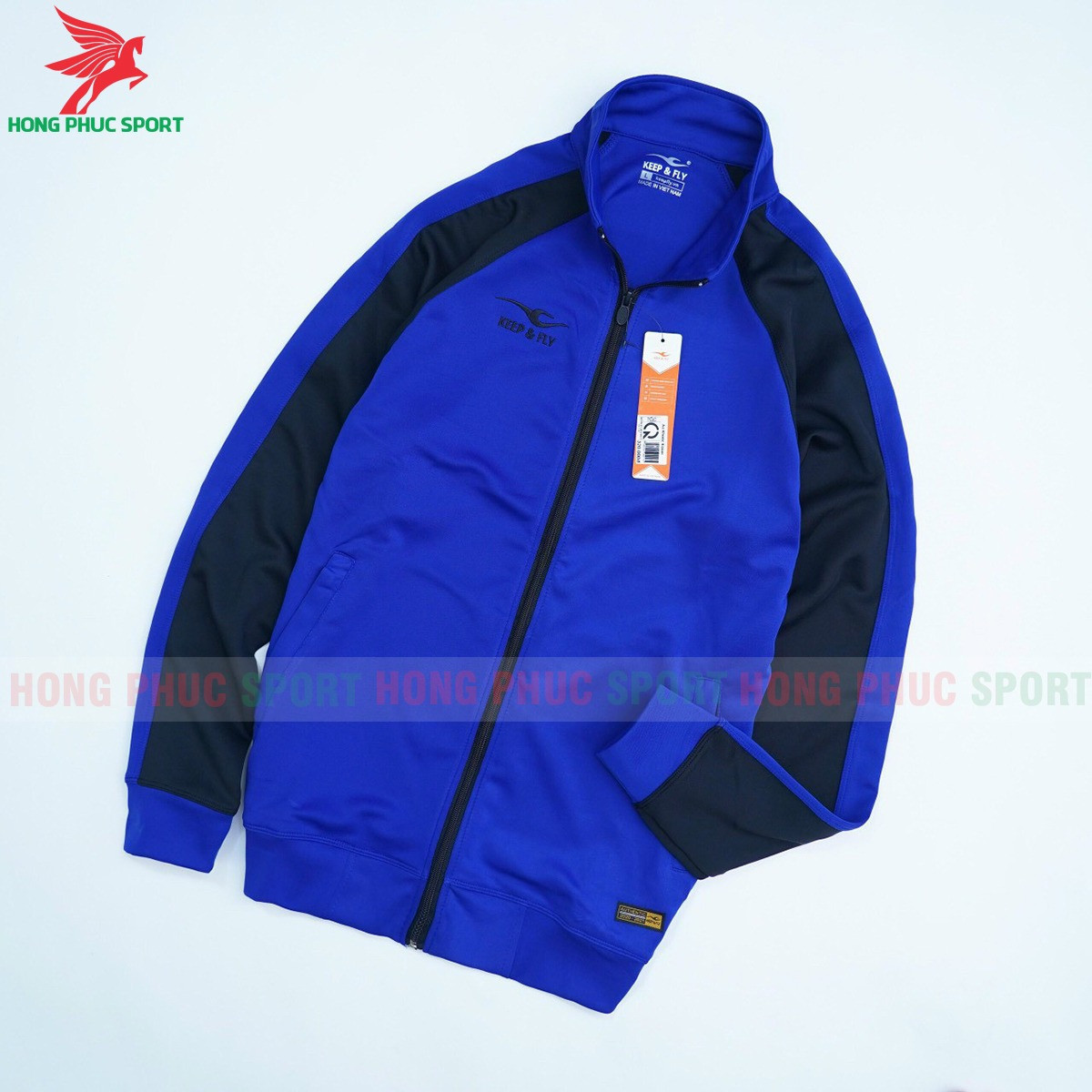 Áo khoác đá banh Keep Fly 2021 màu xanh dương - vải nỉ
