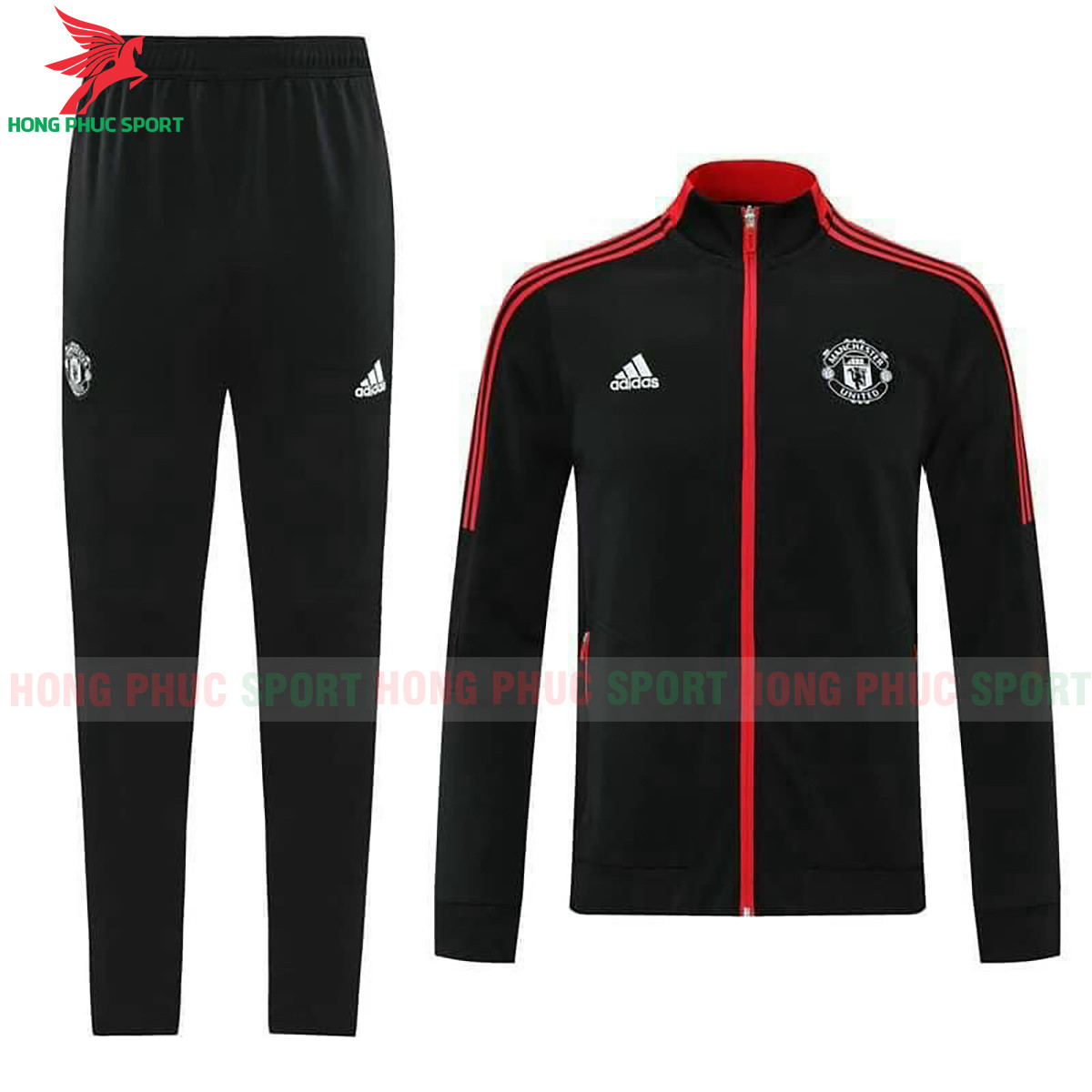 Bộ áo khoác Manchester United 2021-2022 màu đen super fake Thái Lan