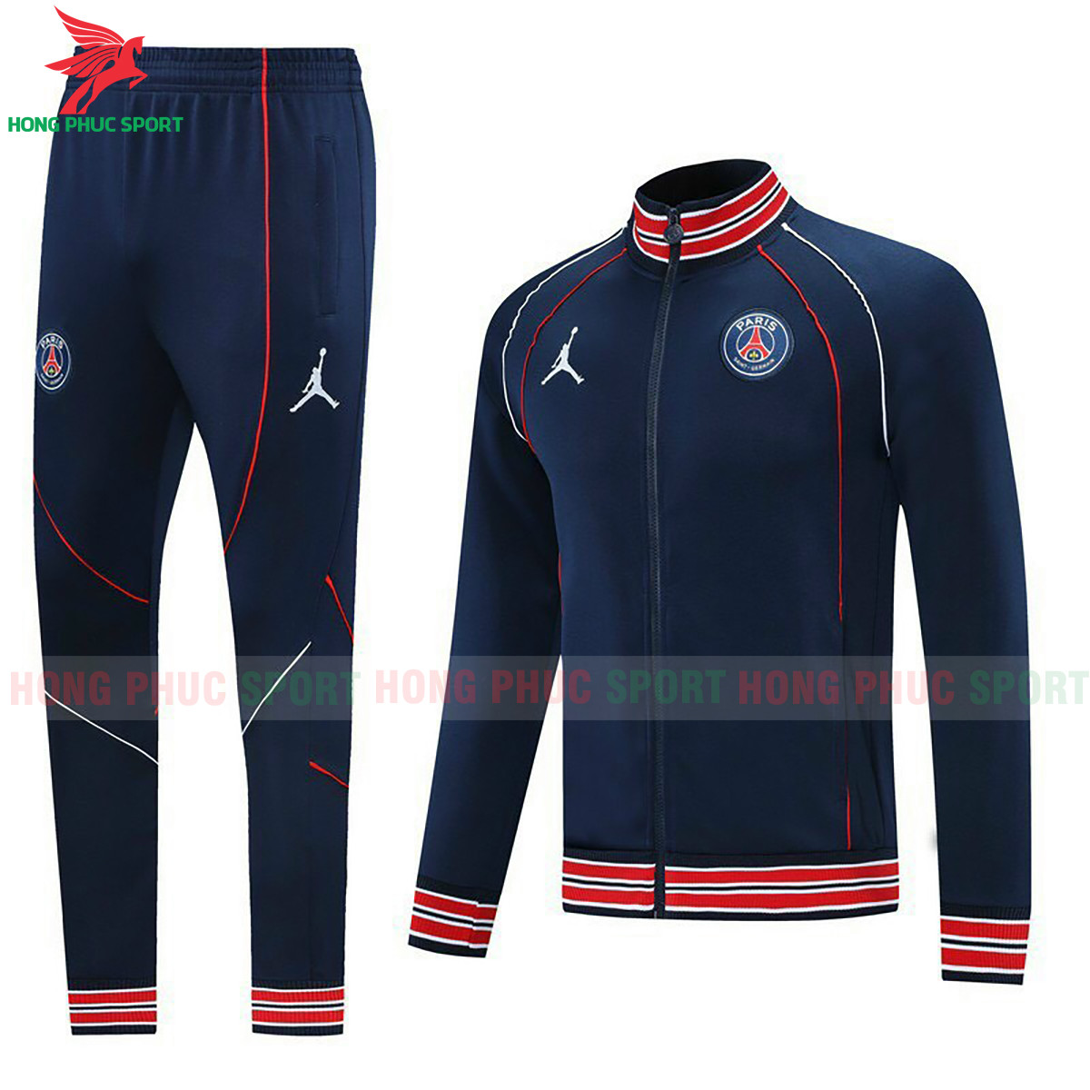 Bộ áo khoác PSG 2021-2022 màu xanh đen super fake Thái Lan