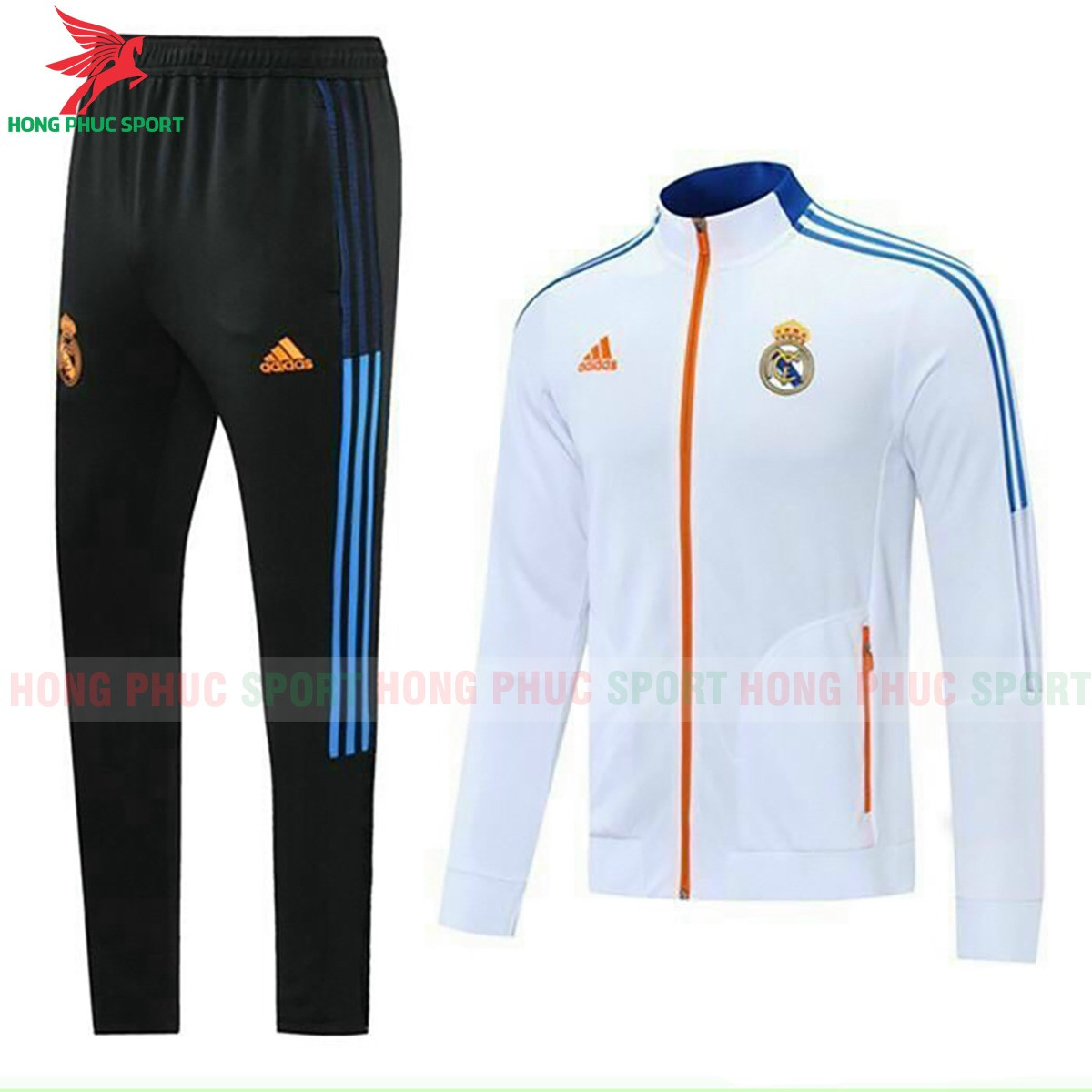 Bộ áo khoác đá banh Real Madrid 2021 sân nhà - vải nỉ