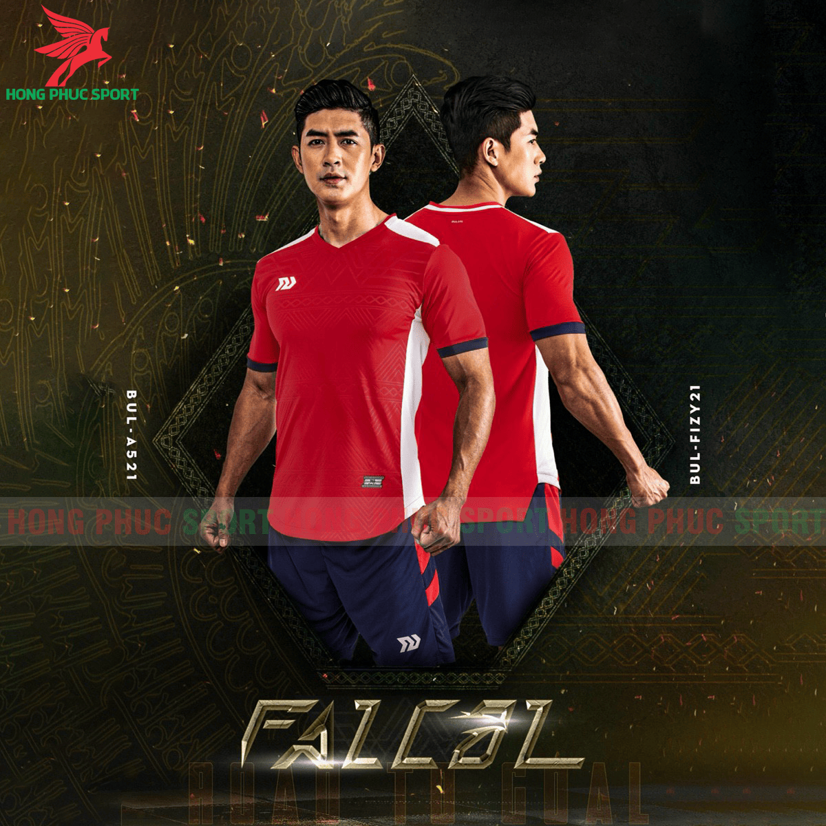BỘ QUẦN ÁO ĐẤU KHÔNG LOGO BULBAL FALCOL 2021 MÀU ĐỎ - VẢI MÈ