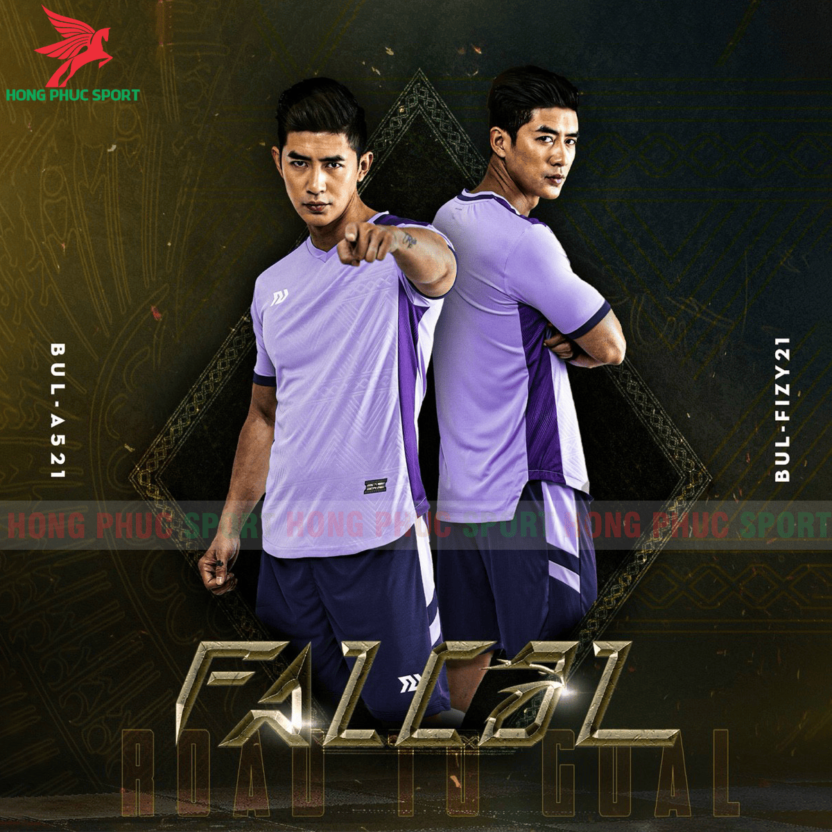 BỘ QUẦN ÁO ĐẤU KHÔNG LOGO BULBAL FALCOL 2021 MÀU TÍM - VẢI MÈ