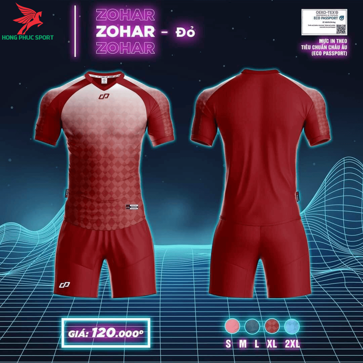 Áo đá banh không logo CP ZOHAR 2021 màu Đỏ