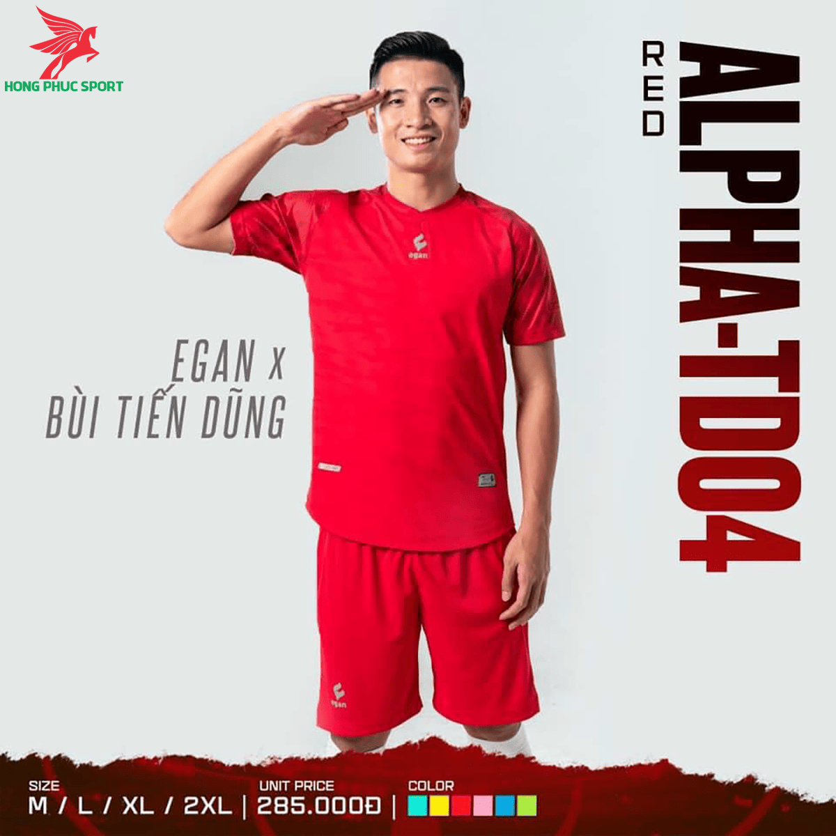 Áo đá banh không logo CP EGAN ALPHA-TD04 2021 màu đỏ