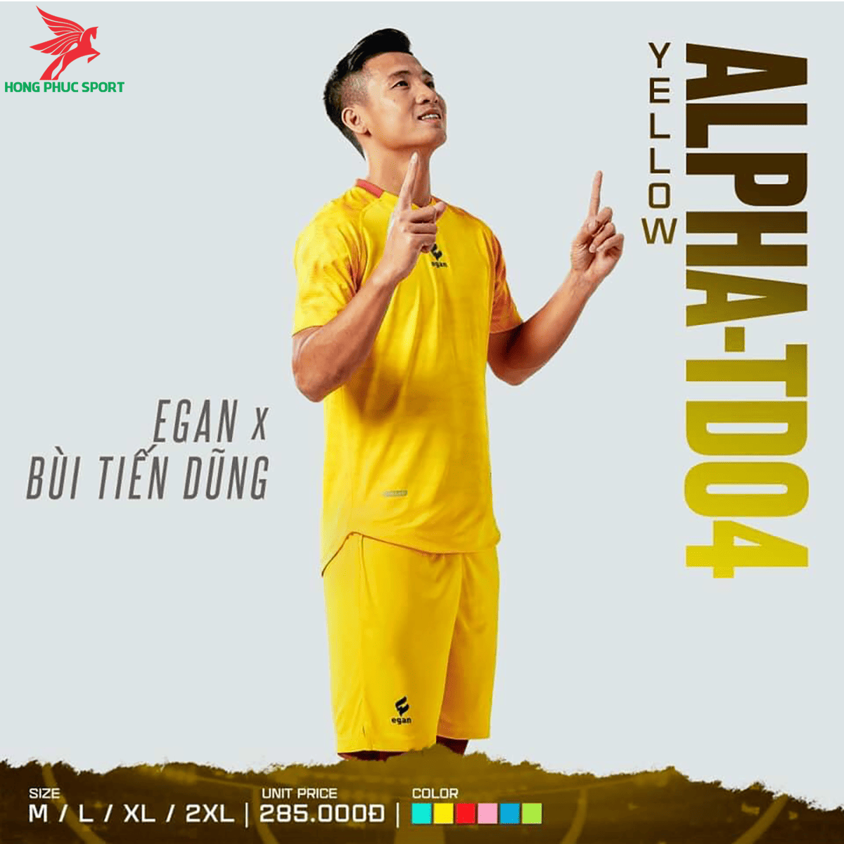 BỘ QUẦN ÁO ĐẤU KHÔNG LOGO CP EGAN ALPHA-TD04 2021 MÀU VÀNG – HÀNG VIỆT NAM