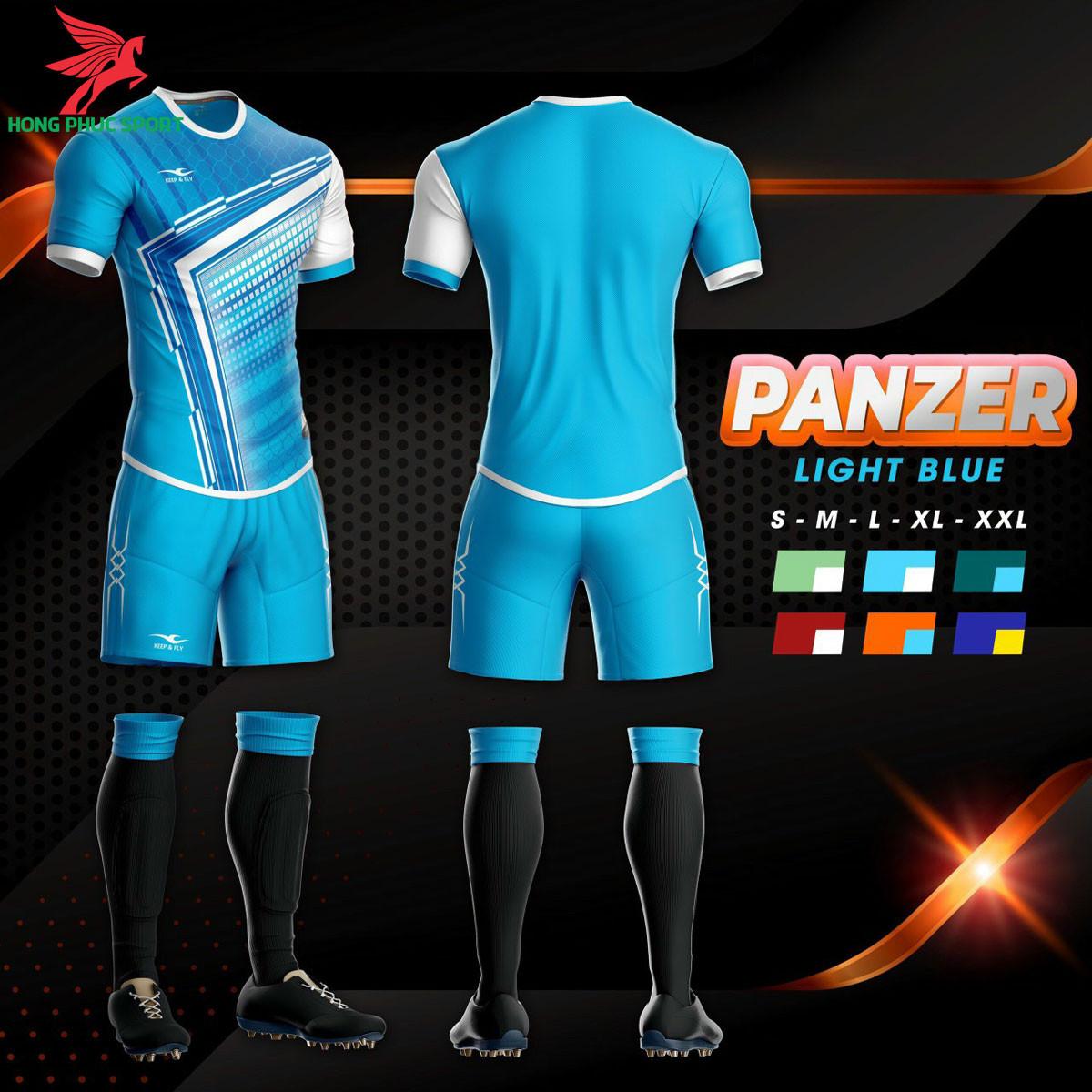 Áo đá banh không logo Keep and Fly Panzer Xanh da trời