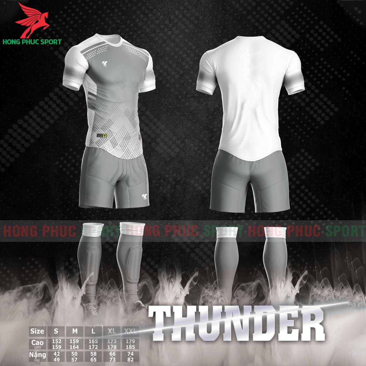 BỘ QUẦN ÁO ĐẤU KHÔNG LOGO LIDAS THUNDER 2021 MÀU XÁM GHI – HÀNG VIỆT NAM