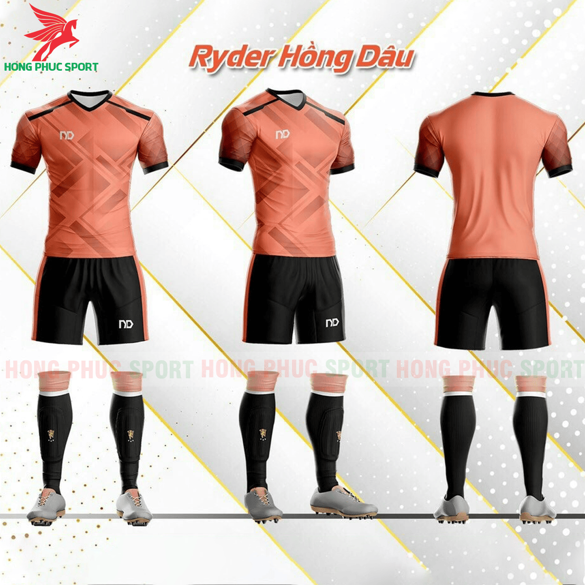 BỘ QUẦN ÁO ĐẤU KHÔNG LOGO ND RYDER 2021 MÀU HỒNG DÂU - VẢI MÈ
