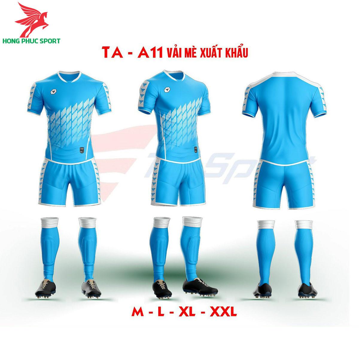 Áo bóng đá không logo TA-A11 màu Xanh