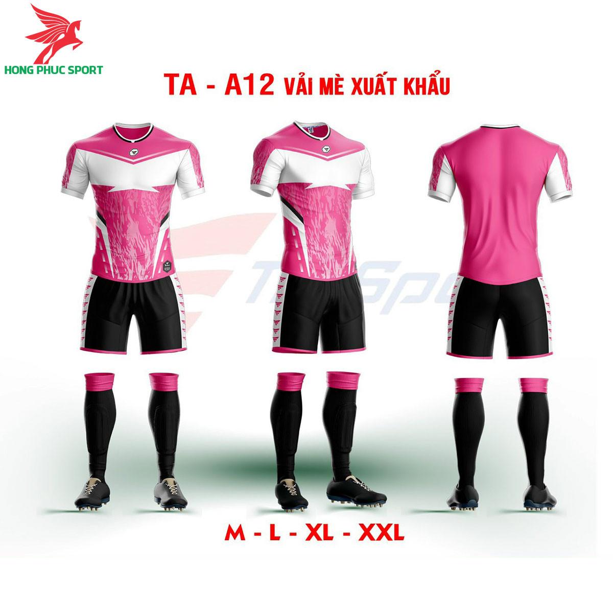 Áo bóng đá không logo TA-A12 màu Hồng 