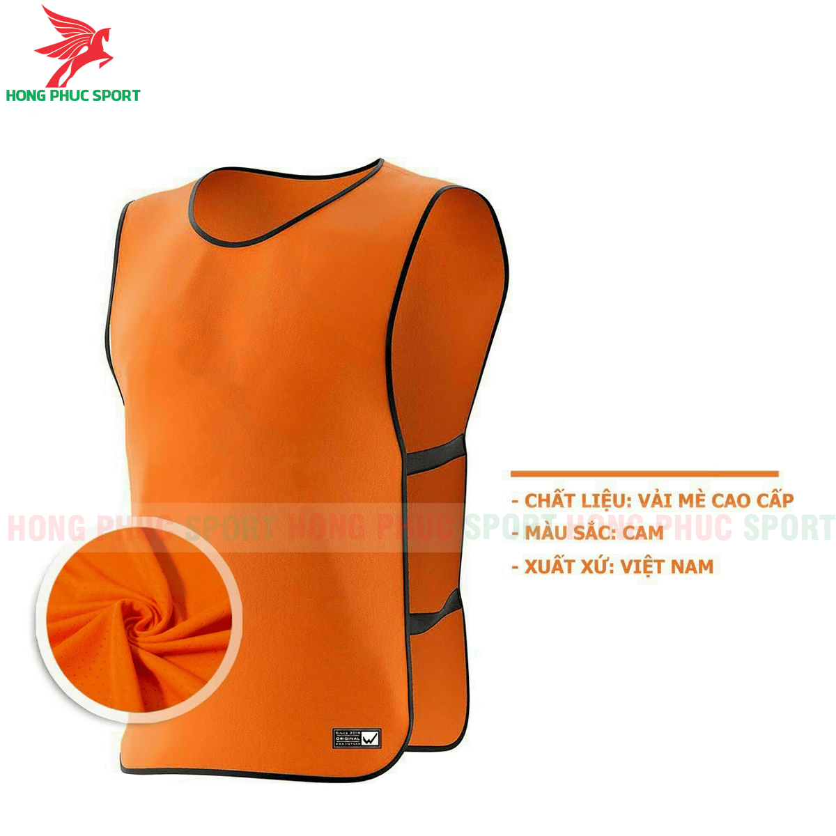 Áo Pitch lưới tập bóng đá màu cam