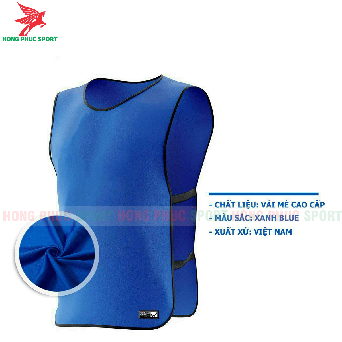 ÁO PITCH LƯỚI TẬP THI ĐẤU BÓNG ĐÁ MÀU XANH DƯƠNG - VẢI MÈ CAO CẤP