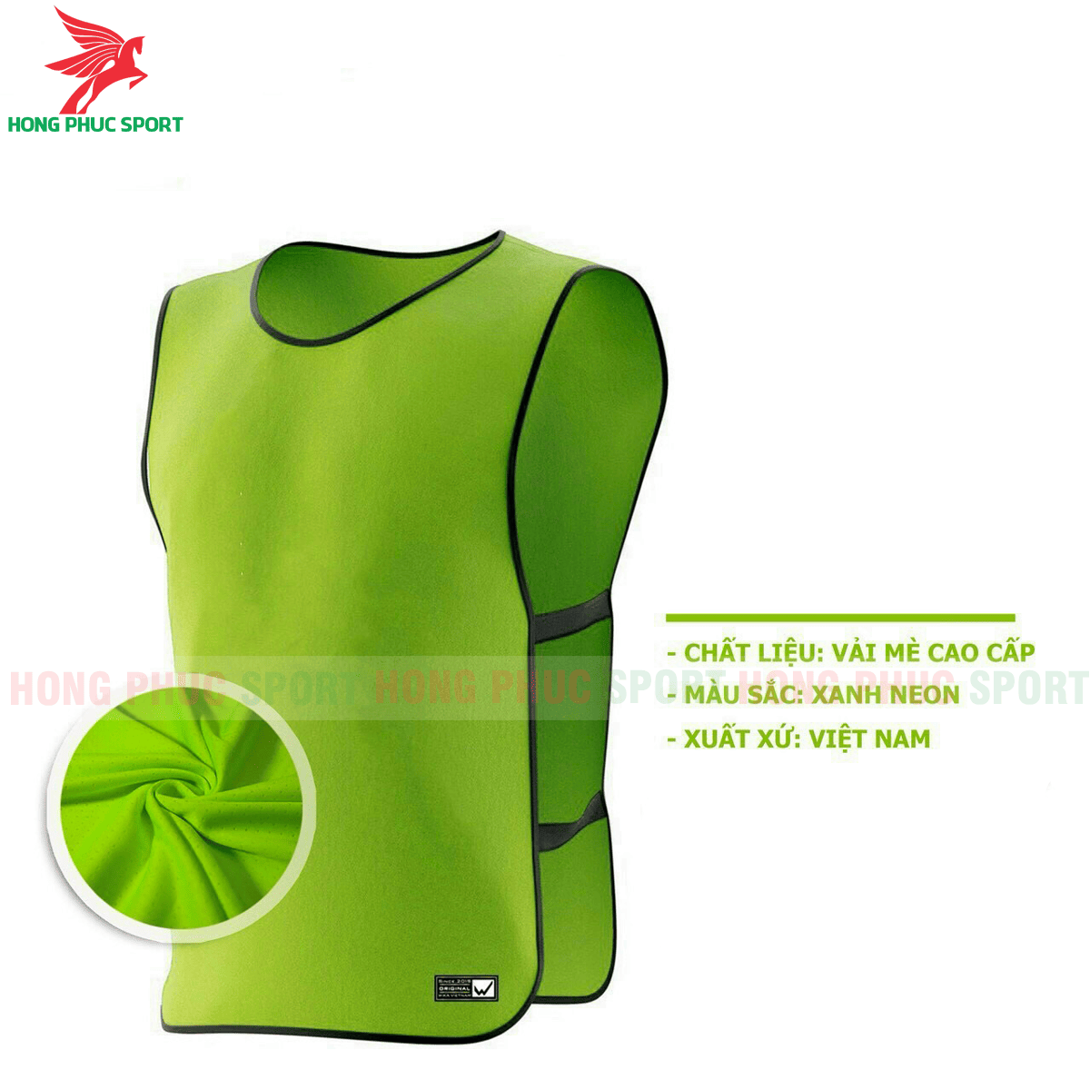ÁO PITCH LƯỚI TẬP THI ĐẤU BÓNG ĐÁ MÀU XANH NEON - VẢI MÈ CAO CẤP
