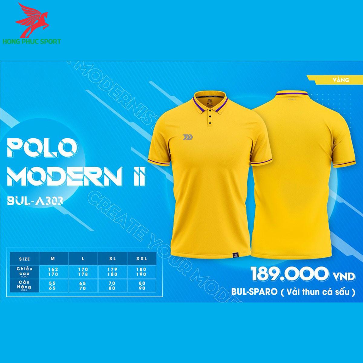 Áo đá banh không logo BULBAL MODERN II 2021 màu Vàng 