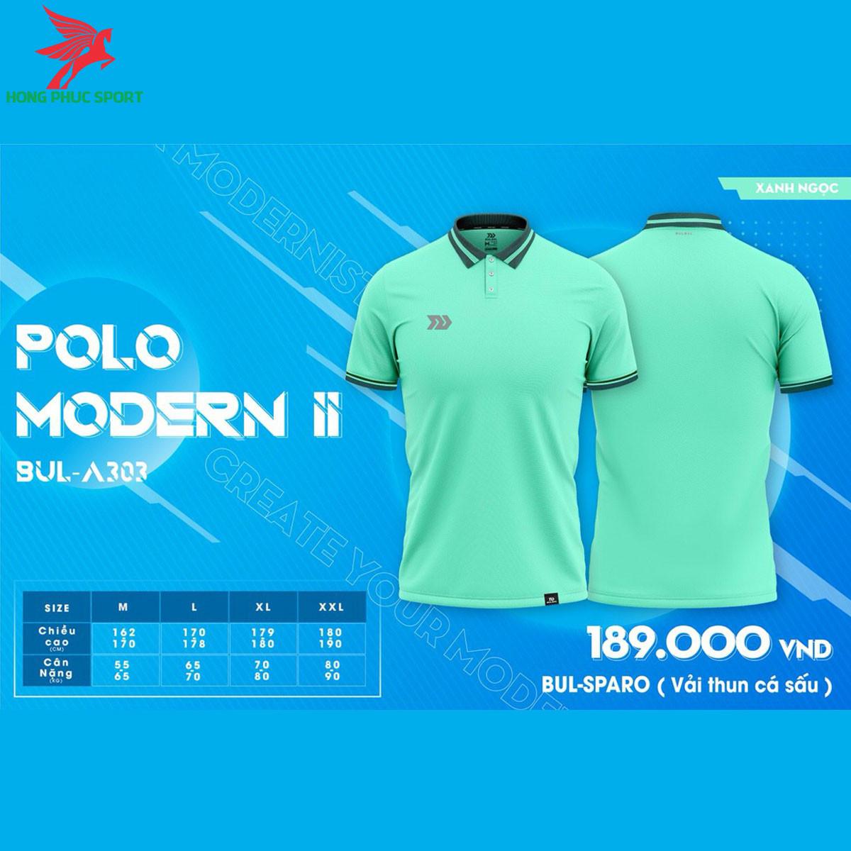 Áo đá banh không logo BULBAL MODERN II 2021 màu Xanh ngọc