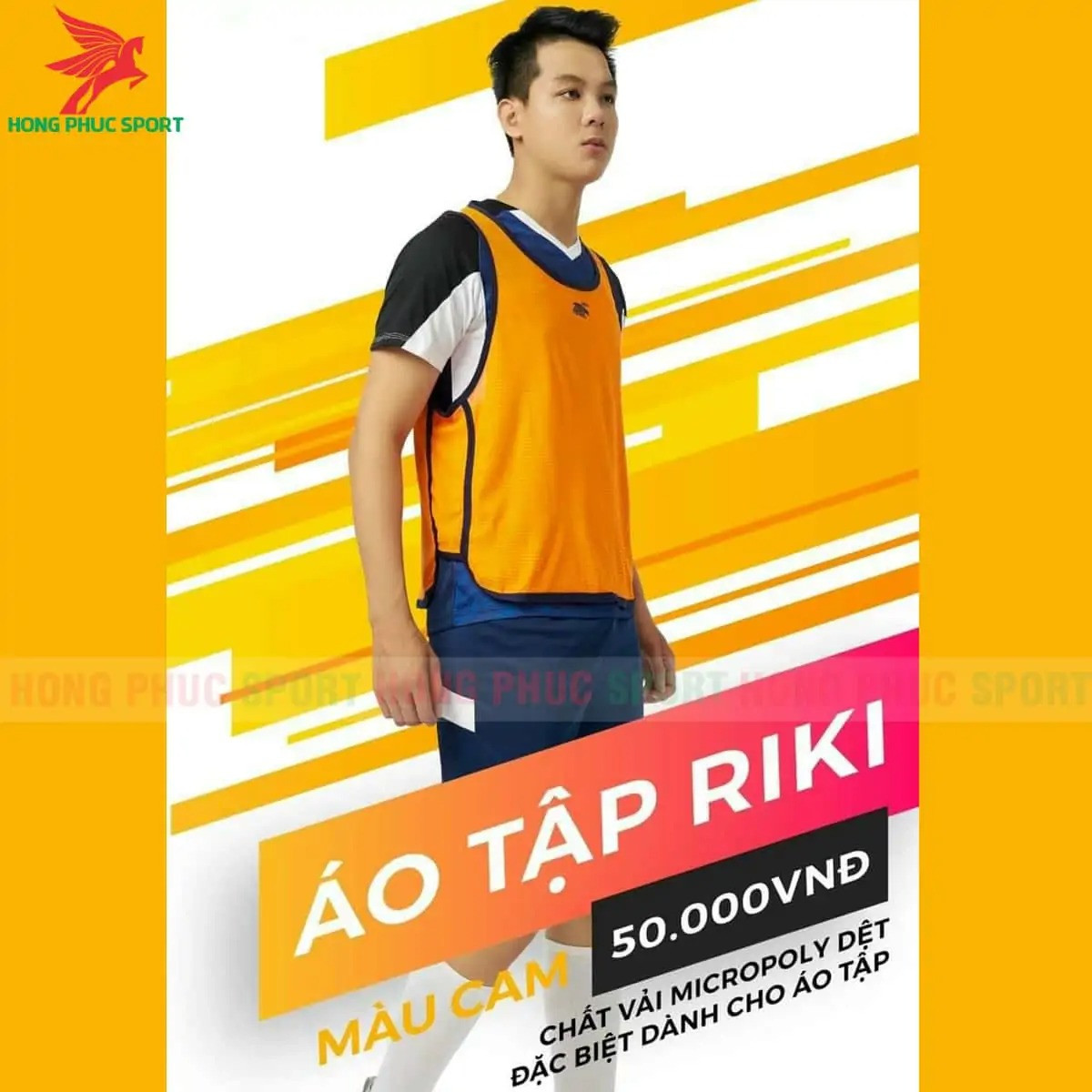 ÁO PITCH LƯỚI TẬP BÓNG ĐÁ RIKI MÀU CAM