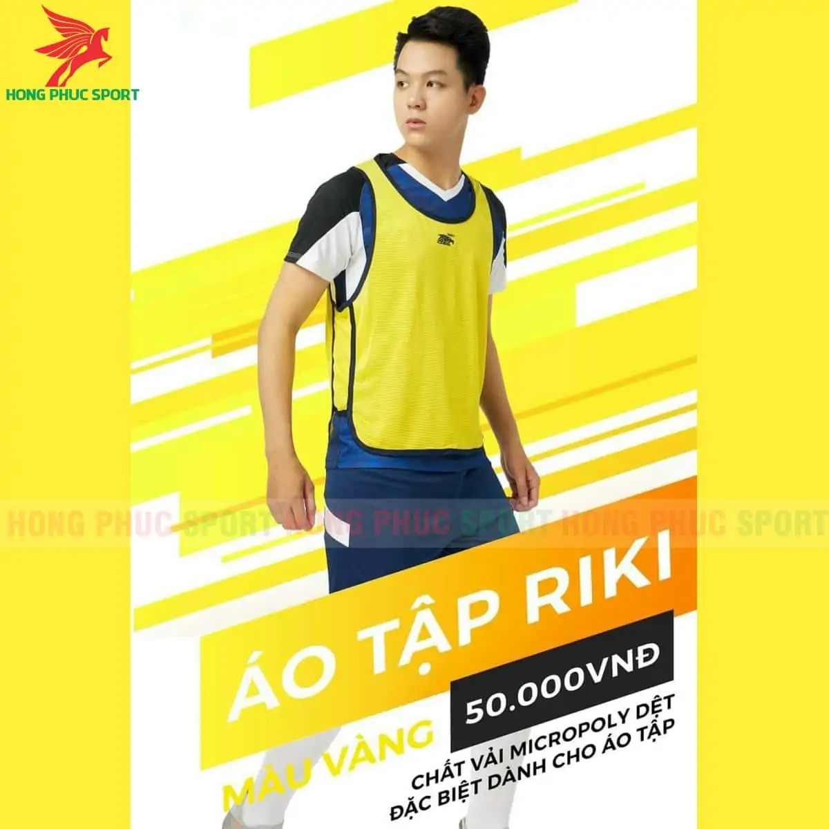 ÁO PITCH LƯỚI TẬP BÓNG ĐÁ RIKI MÀU VÀNG