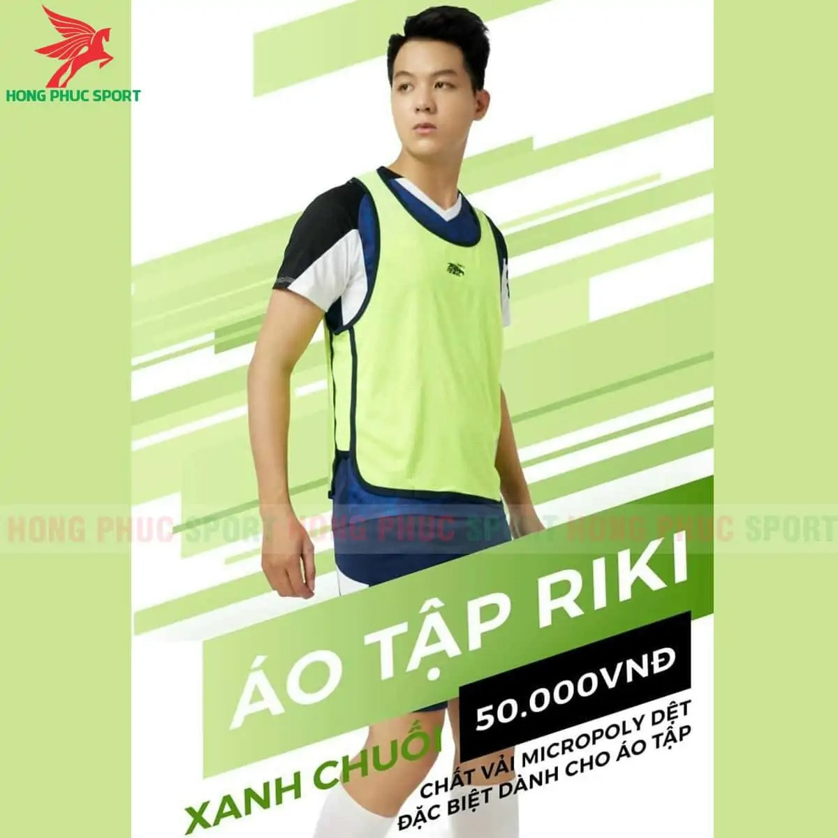 ÁO PITCH LƯỚI TẬP BÓNG ĐÁ RIKI MÀU XANH CHUỐI