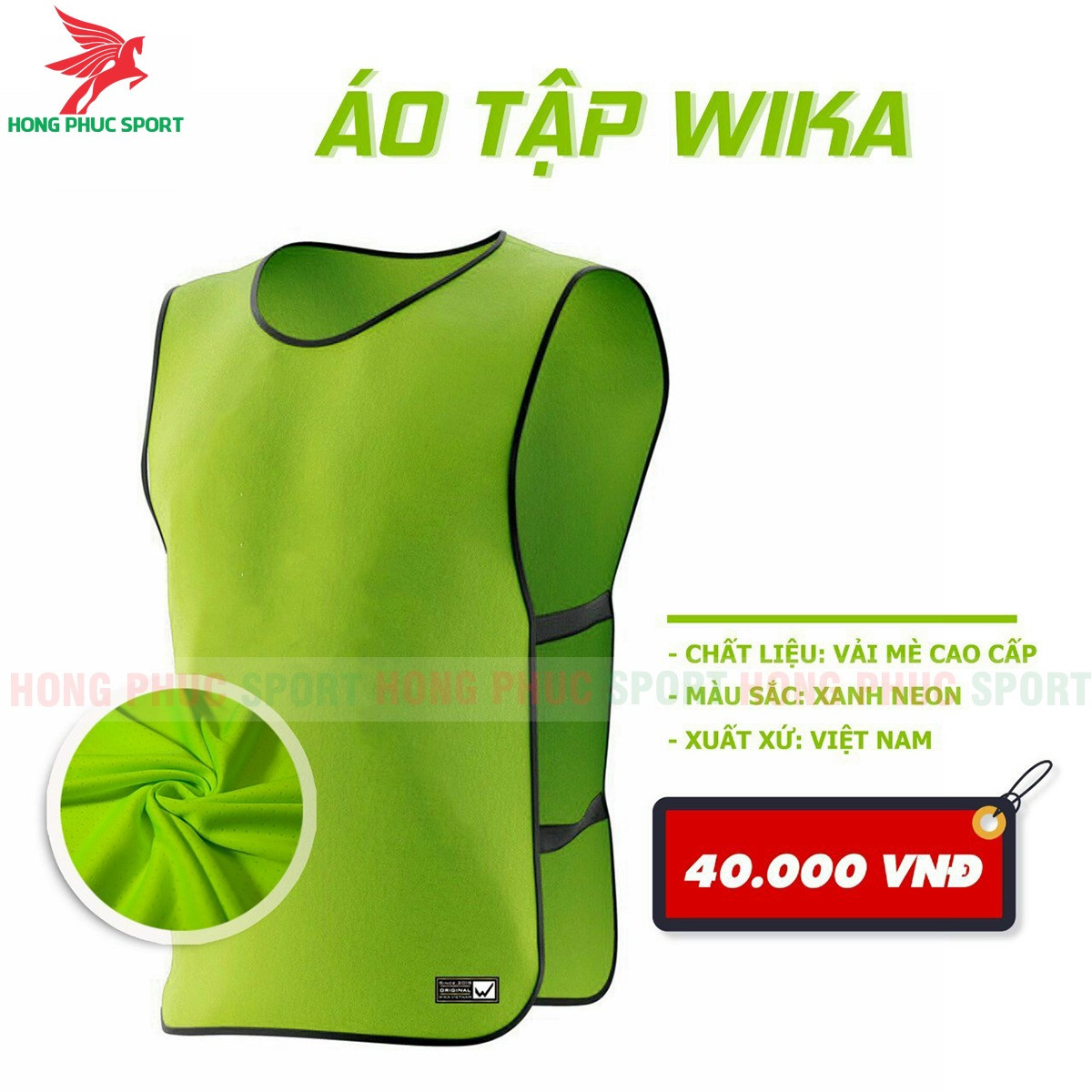 ÁO PITCH LƯỚI TẬP BÓNG ĐÁ WIKA MÀU XANH CHUỐI