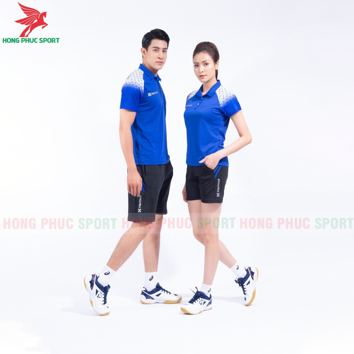 BỘ QUẦN ÁO THỂ THAO HERMOD LUXURY XANH DƯƠNG - THUN XỐP DỆT CARO