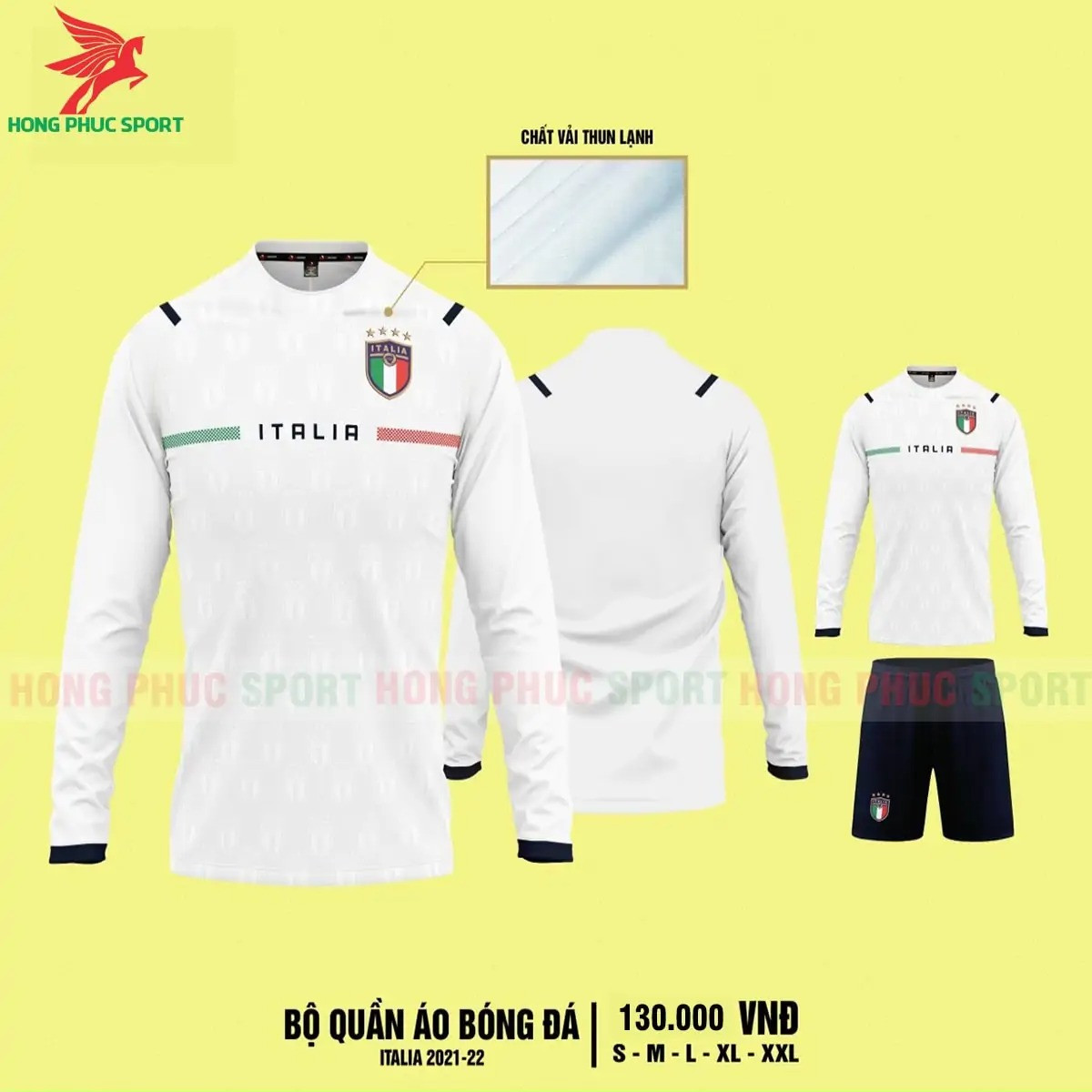 BỘ QUẦN ÁO THỦ MÔN DÀI TAY TUYỂN ITALY 2021 SÂN KHÁCH - THUN LẠNH CAO CẤP