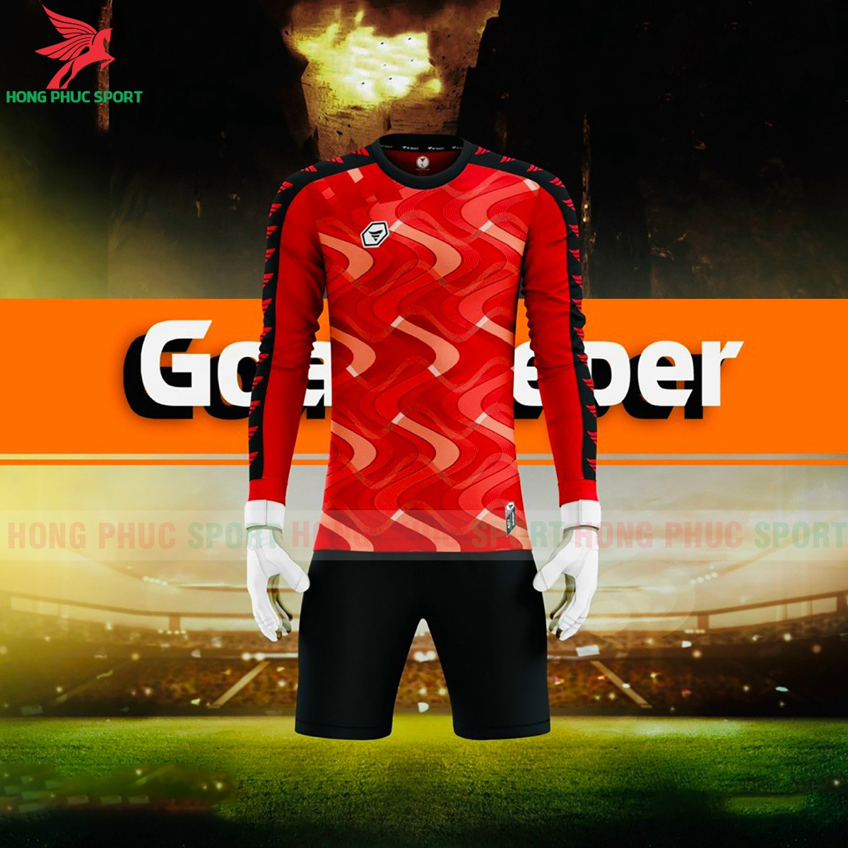 BỘ QUẦN ÁO THỦ MÔN TA SPORT GOALKEEPER ĐỎ CÓ MÚT LÓT KHUỶU TAY, KHUỶU CHÂN