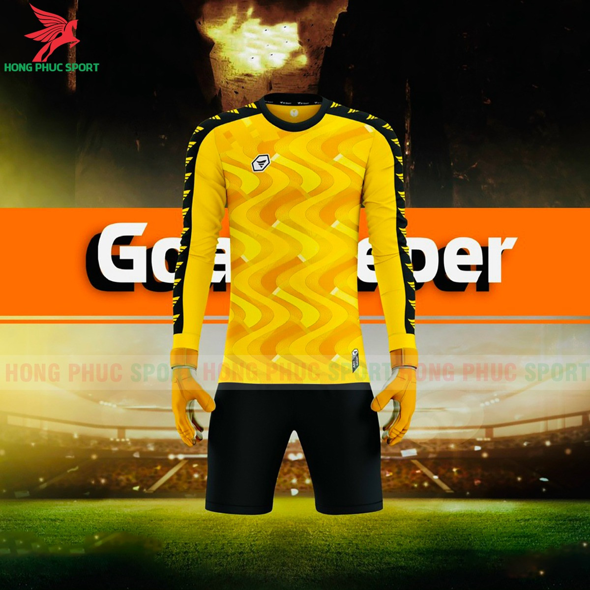 BỘ QUẦN ÁO THỦ MÔN TA SPORT GOALKEEPER VÀNG CÓ MÚT LÓT KHUỶU TAY, KHUỶU CHÂN