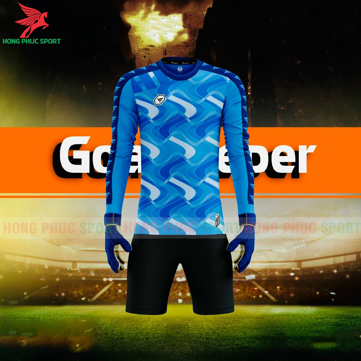 BỘ QUẦN ÁO THỦ MÔN TA SPORT GOALKEEPER XANH DA TRỜI CÓ MÚT LÓT KHUỶU TAY, KHUỶU CHÂN