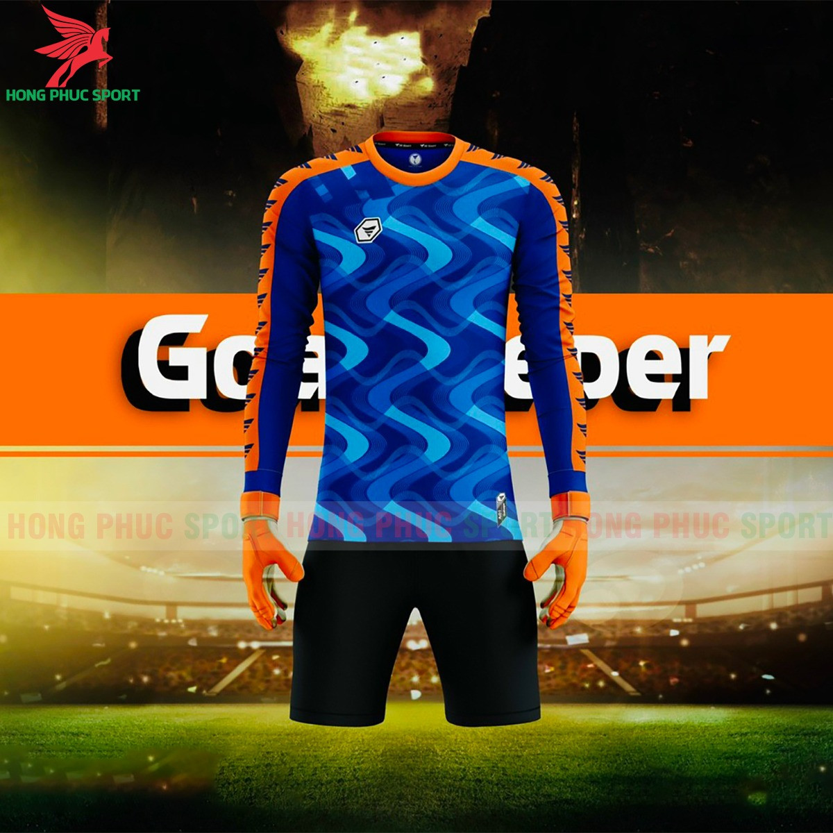 BỘ QUẦN ÁO THỦ MÔN TA SPORT GOALKEEPER XANH DƯƠNG CÓ MÚT LÓT KHUỶU TAY, KHUỶU CHÂN
