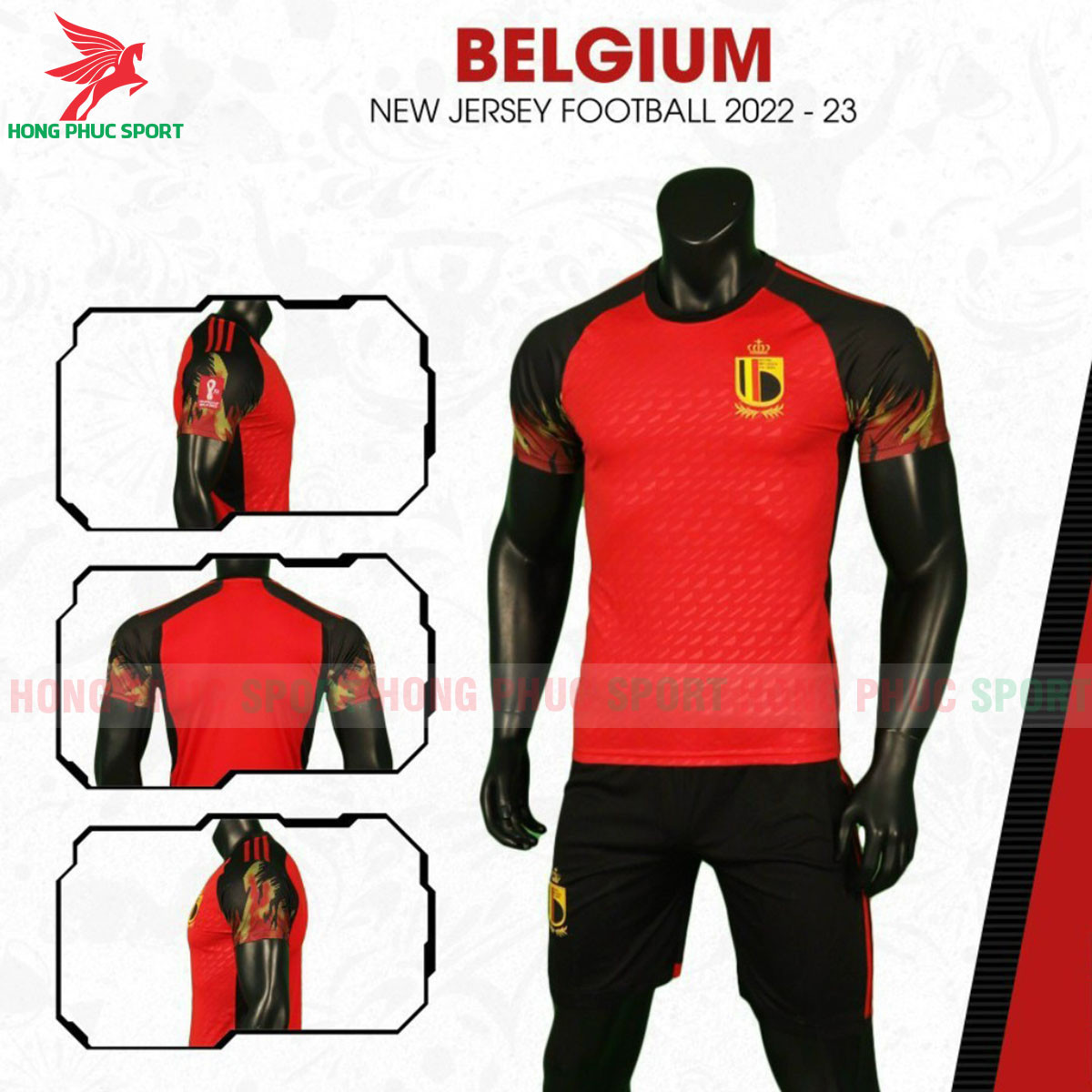 Áo bóng đá tuyển Bỉ World Cup 2022 sân nhà - Thun lạnh cao cấp