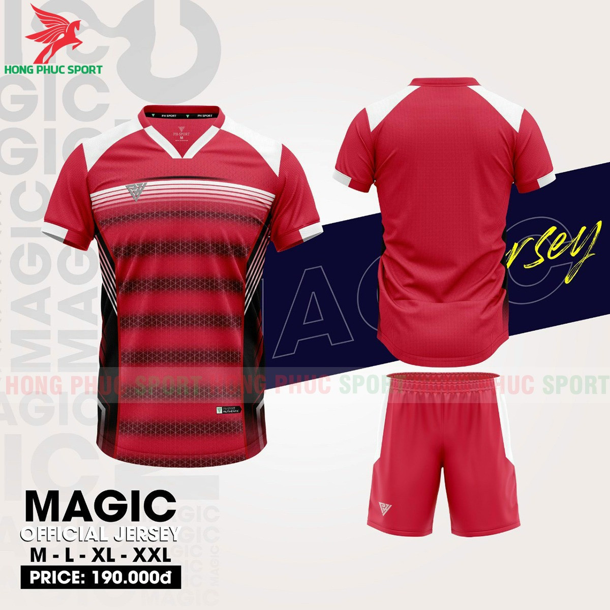 BỘ QUẦN ÁO BÓNG ĐÁ KHÔNG LOGO PH SPORT ĐỎ – HÀNG VIỆT NAM