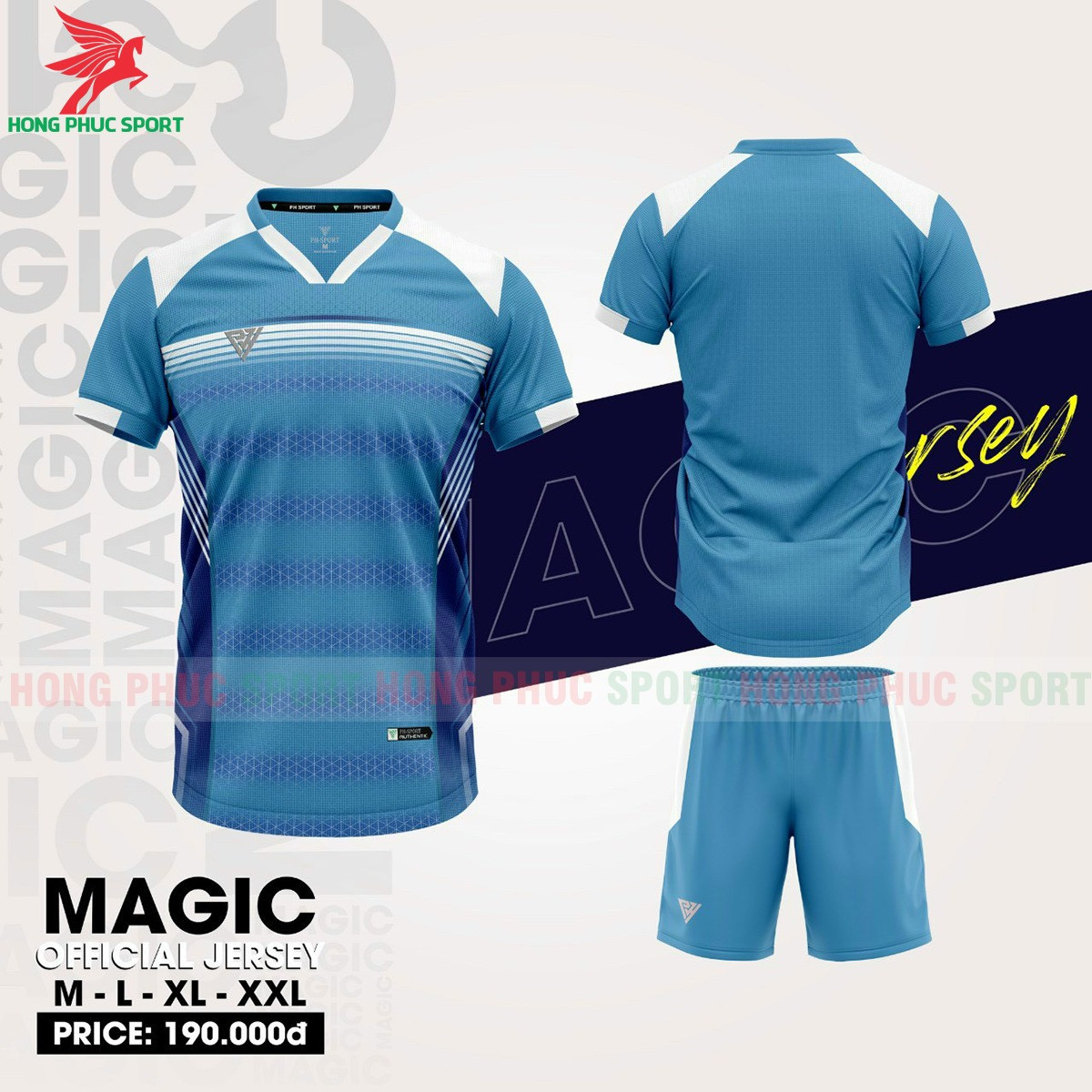 BỘ QUẦN ÁO BÓNG ĐÁ KHÔNG LOGO PH SPORT XANH DA TRỜI – HÀNG VIỆT NAM