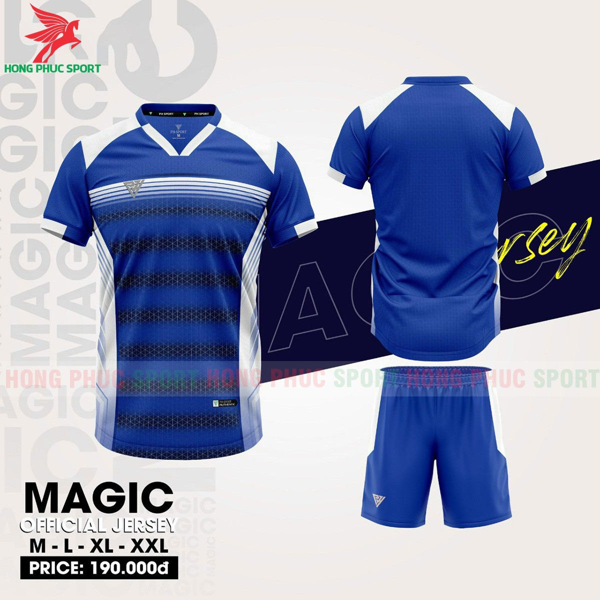BỘ QUẦN ÁO BÓNG ĐÁ KHÔNG LOGO PH SPORT XANH DƯƠNG – HÀNG VIỆT NAM