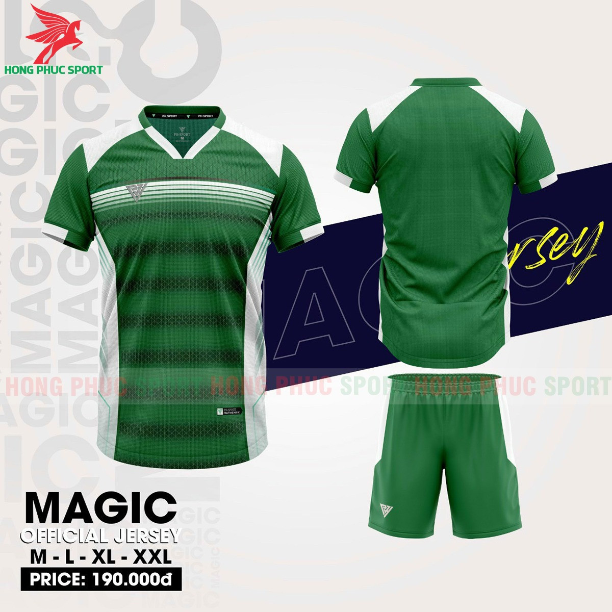 BỘ QUẦN ÁO BÓNG ĐÁ KHÔNG LOGO PH SPORT XANH LÁ – HÀNG VIỆT NAM