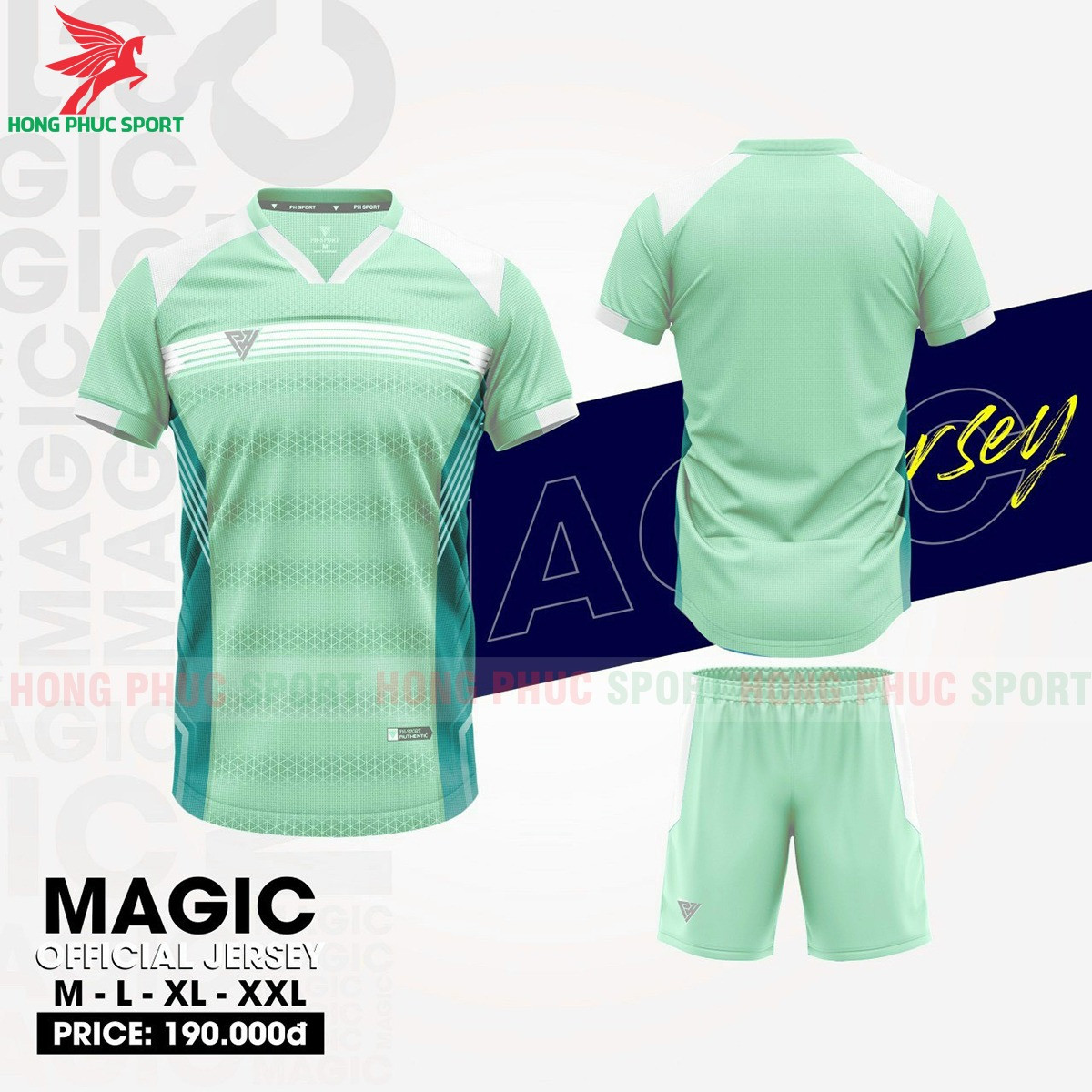 BỘ QUẦN ÁO BÓNG ĐÁ KHÔNG LOGO PH SPORT XANH NGỌC – HÀNG VIỆT NAM