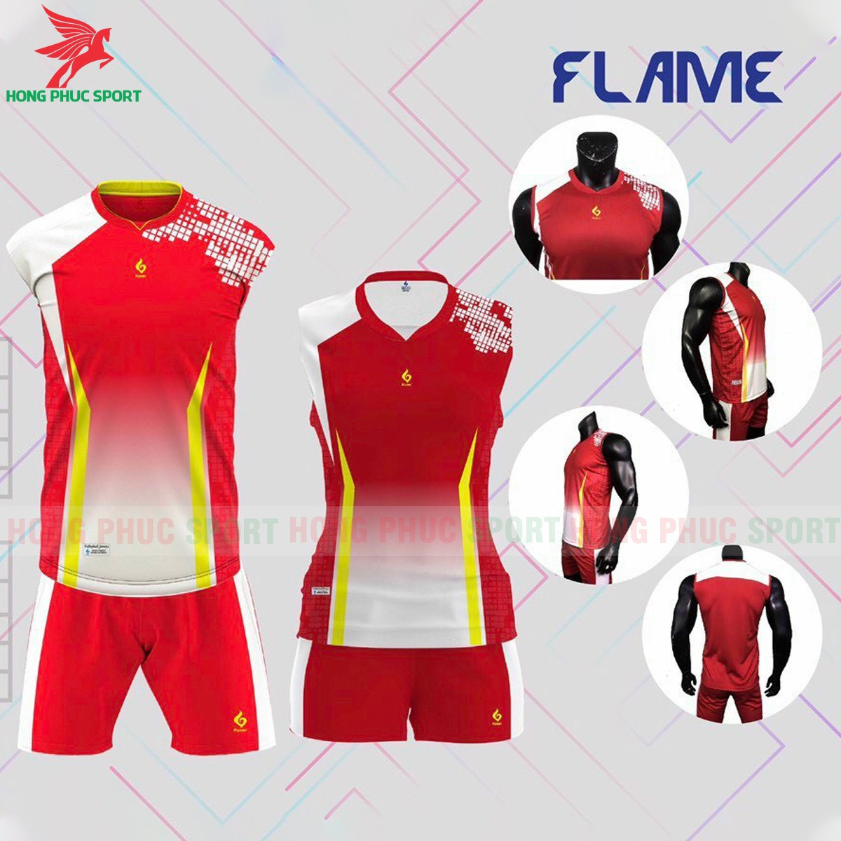 BỘ QUẦN ÁO BÓNG CHUYỀN KUZER FLAME ĐỎ - VẢI MÈ CAO CẤP