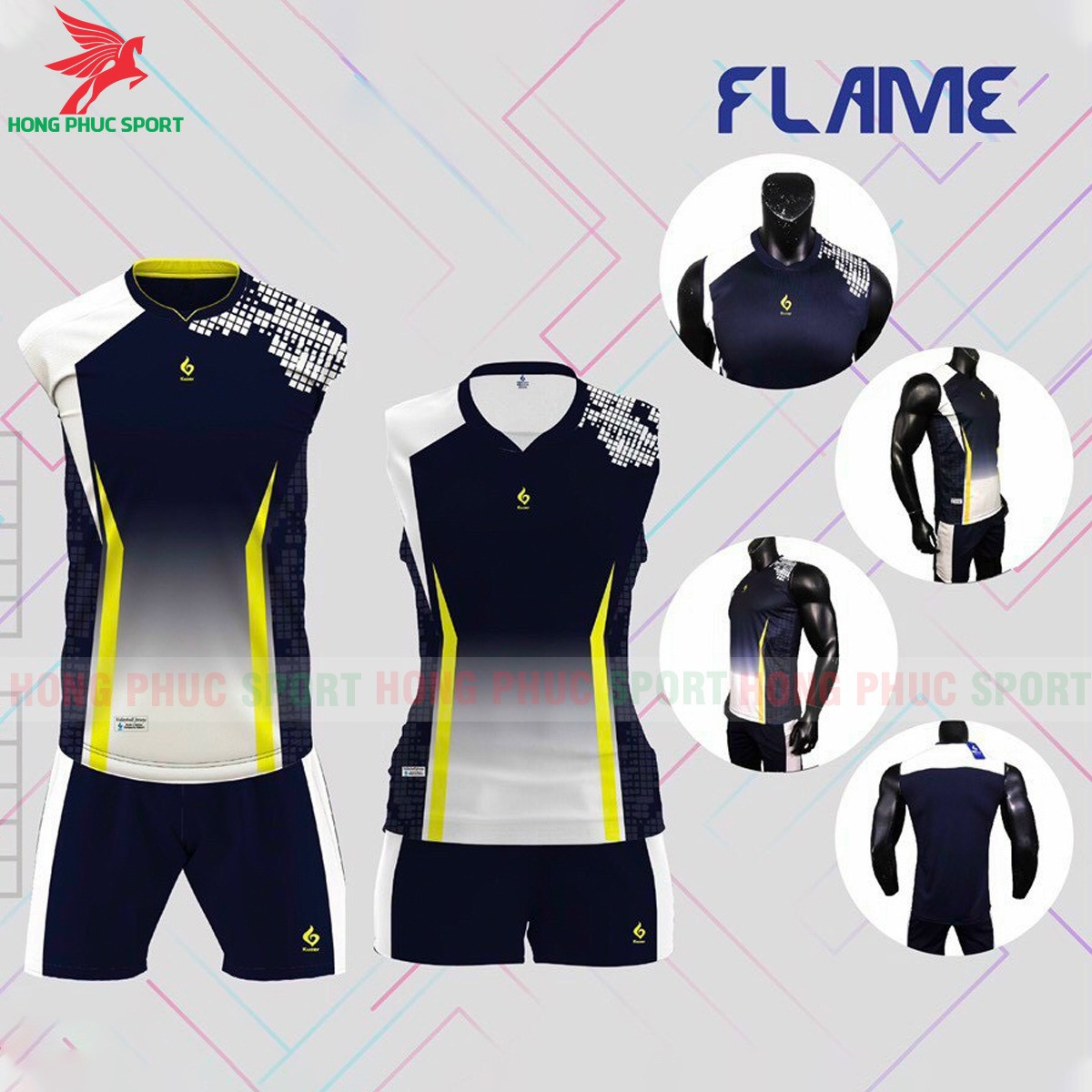 BỘ QUẦN ÁO BÓNG CHUYỀN KUZER FLAME TÍM THAN - VẢI MÈ CAO CẤP