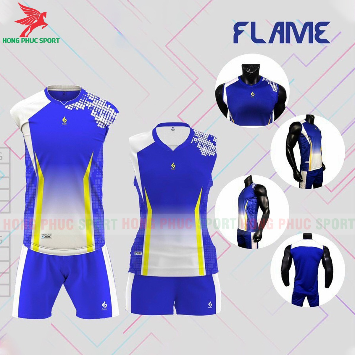 BỘ QUẦN ÁO BÓNG CHUYỀN KUZER FLAME XANH DƯƠNG - VẢI MÈ CAO CẤP
