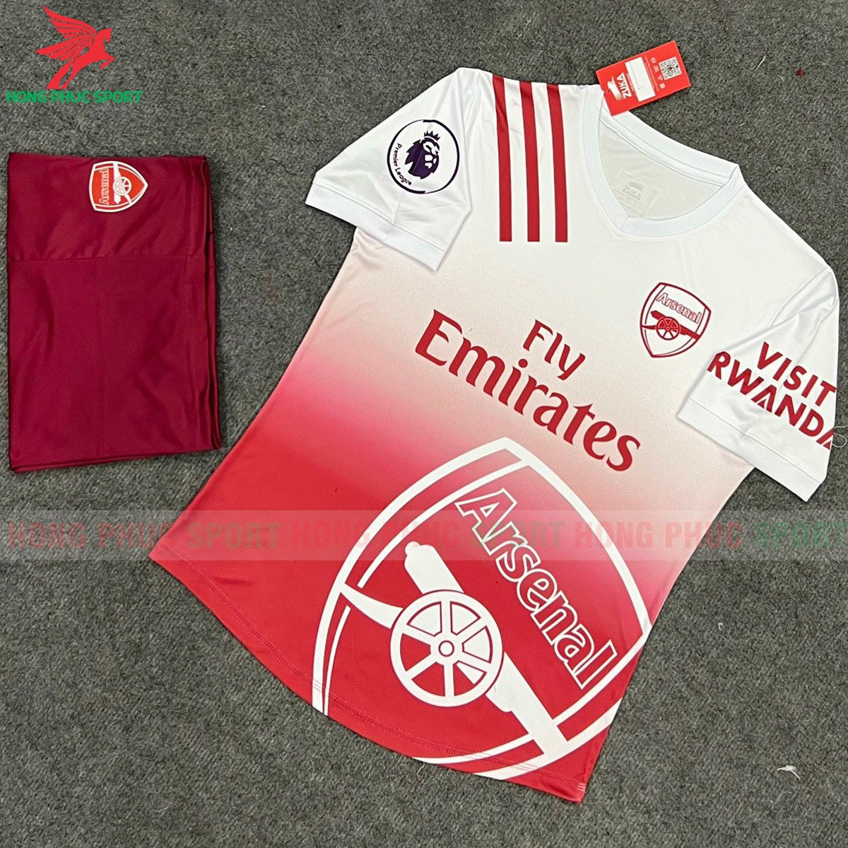 BỘ QUẦN ÁO BÓNG ĐÁ FAN ARSENAL 2022 TRẮNG ĐỎ – THUN LẠNH CAO CẤP