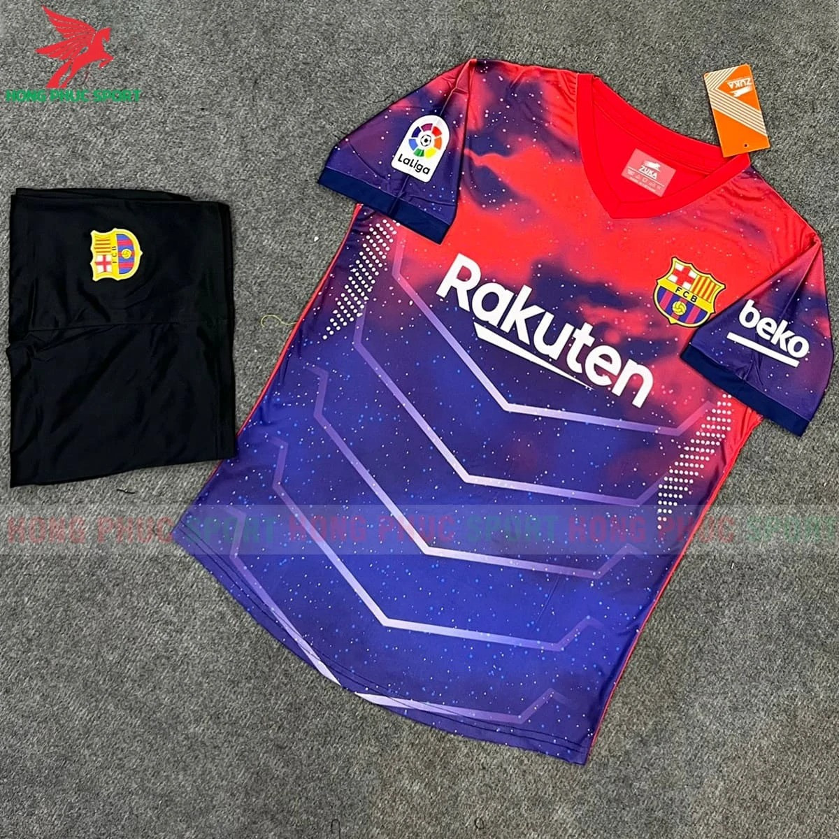 BỘ QUẦN ÁO BÓNG ĐÁ FAN BARCELONA 2022 MÀU TÍM – THUN LẠNH CAO CẤP