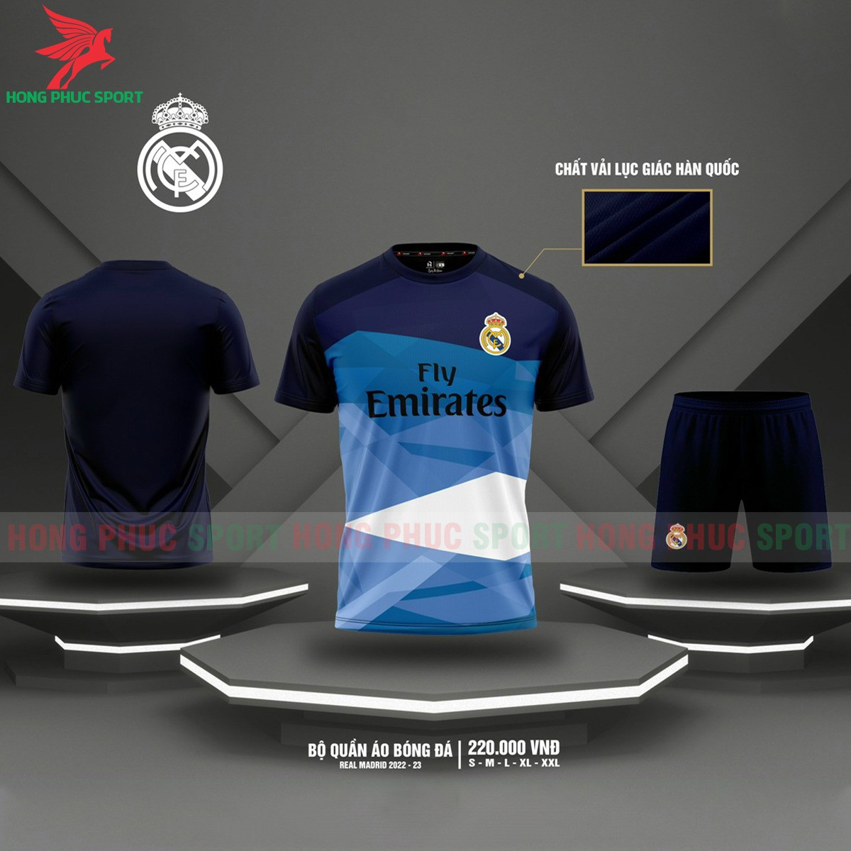 BỘ QUẦN ÁO BÓNG ĐÁ FAN REAL MADRID 2021 2022 TRẮNG TÍM THAN – VẢI MÈ LỤC GIÁC