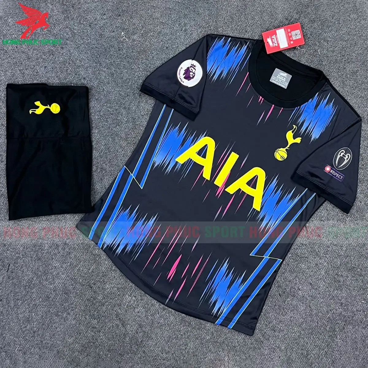 BỘ QUẦN ÁO BÓNG ĐÁ FAN TOTTENHAM 2022 ĐEN – THUN LẠNH CAO CẤP