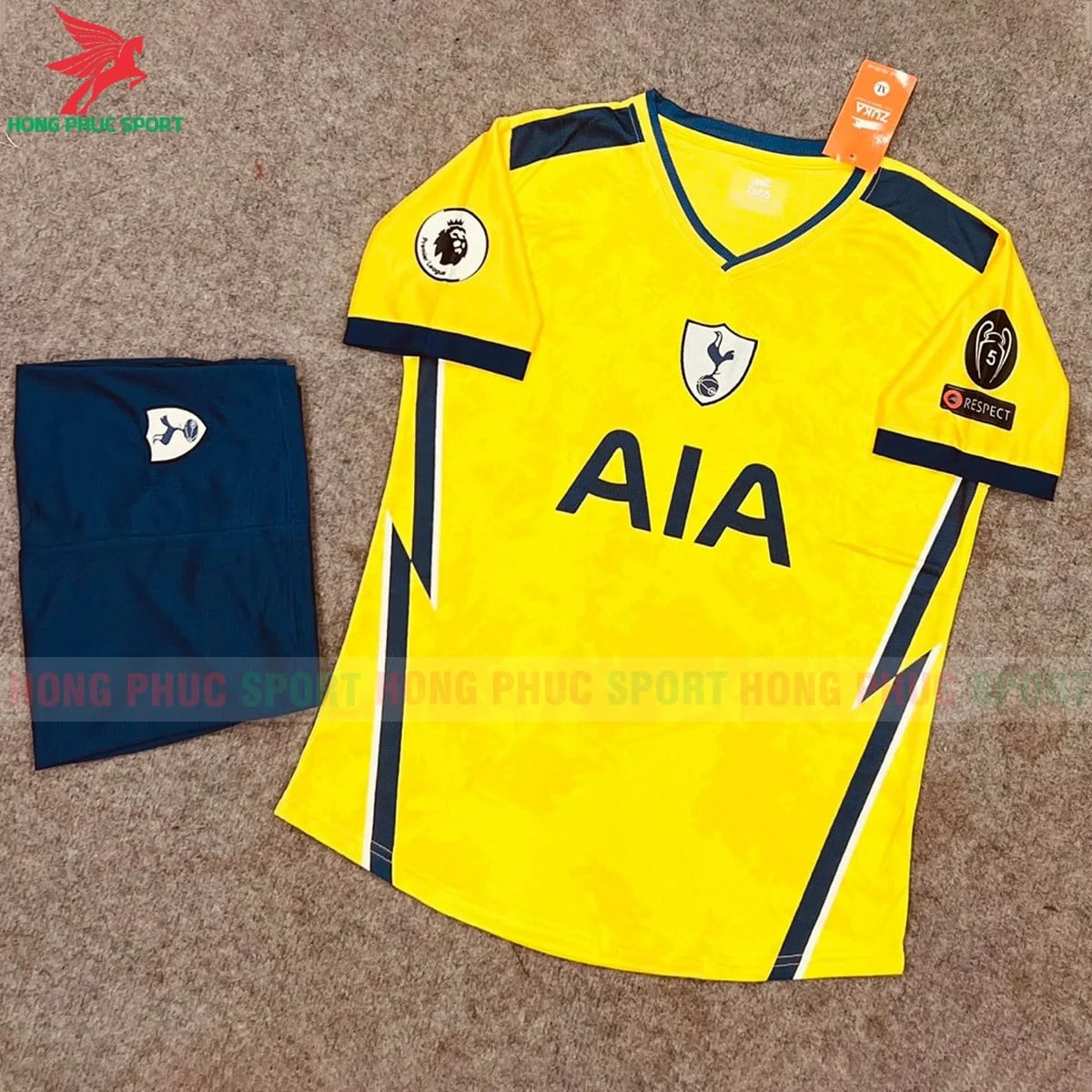 BỘ QUẦN ÁO BÓNG ĐÁ FAN TOTTENHAM 2022 VÀNG – THUN LẠNH CAO CẤP
