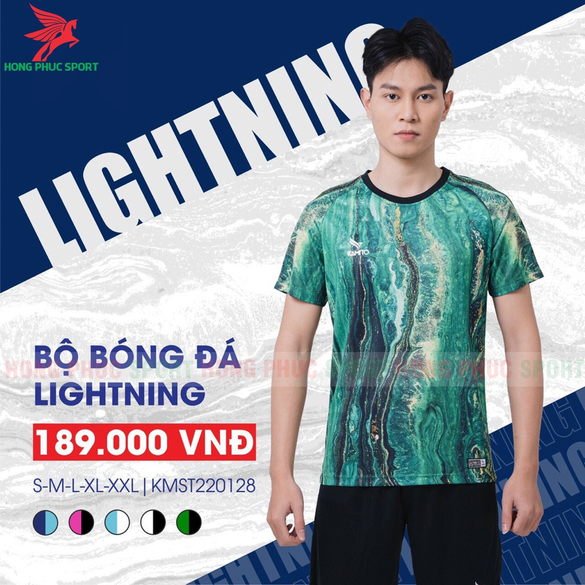 BỘ QUẦN ÁO BÓNG ĐÁ KHÔNG LOGO KAMITO LIGHTNING XANH LÁ - HÀNG VIỆT NAM