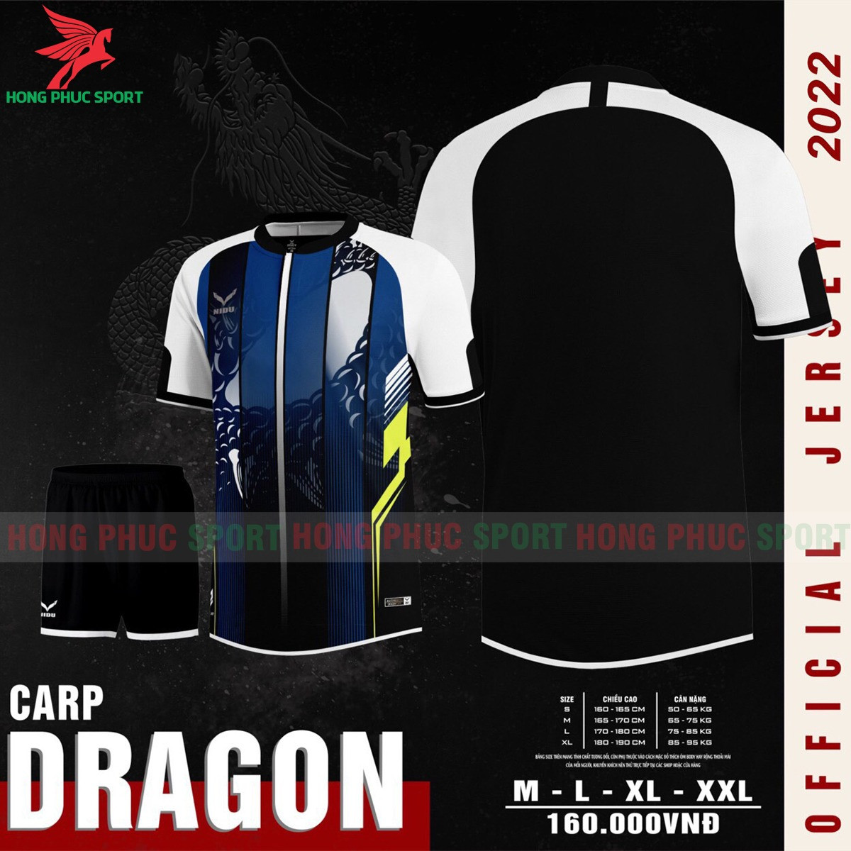BỘ QUẦN ÁO BÓNG ĐÁ KHÔNG LOGO NIDU CARP DRAGON TÍM THAN – HÀNG VIỆT NAM
