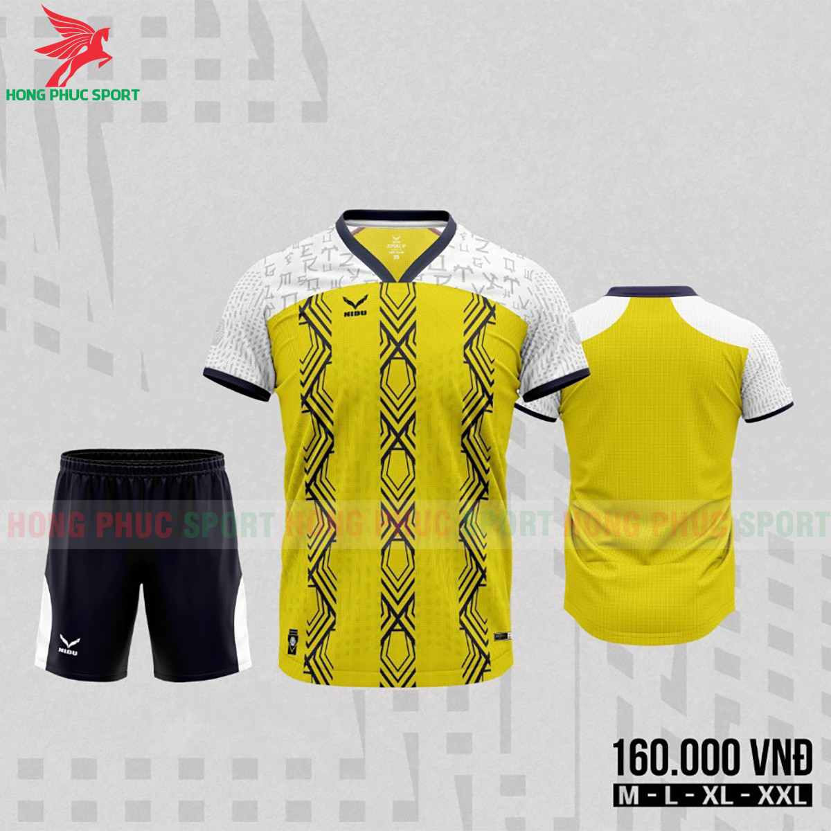 BỘ QUẦN ÁO BÓNG ĐÁ KHÔNG LOGO NIDU CAESAR VÀNG – HÀNG VIỆT NAM