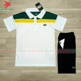 BỘ QUẦN ÁO THỂ THAO POLO LACOSTE MẪU 3 TRẮNG - DỆT VIỆT NAM