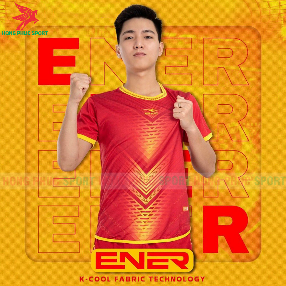 BỘ QUẦN ÁO BÓNG ĐÁ KHÔNG LOGO KEEP FLY ENER ĐỎ - THUN LẠNH CAO CẤP
