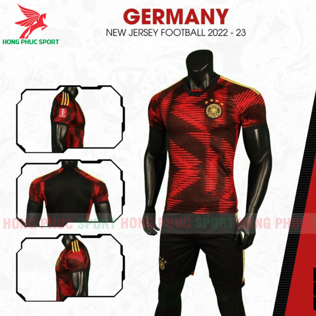 Bộ quần áo bóng đá Đức World Cup 2022 Sân Khách - Thun lạnh cao cấp